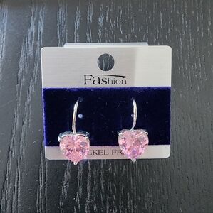Pink heart-shaped earrings